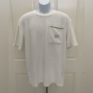 Reebok Men's White Terry Pocket Tee Shirt Sz L